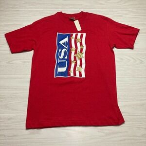 Vintage T-Shirt XL 1990 Top Art USA American Flag Oneita Power-T Single Stitch